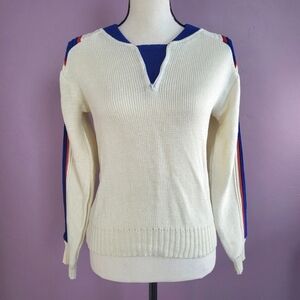 Perimeters Vintage 80s 100% Acrylic Knit Sporty Preppy Pullover Sweater